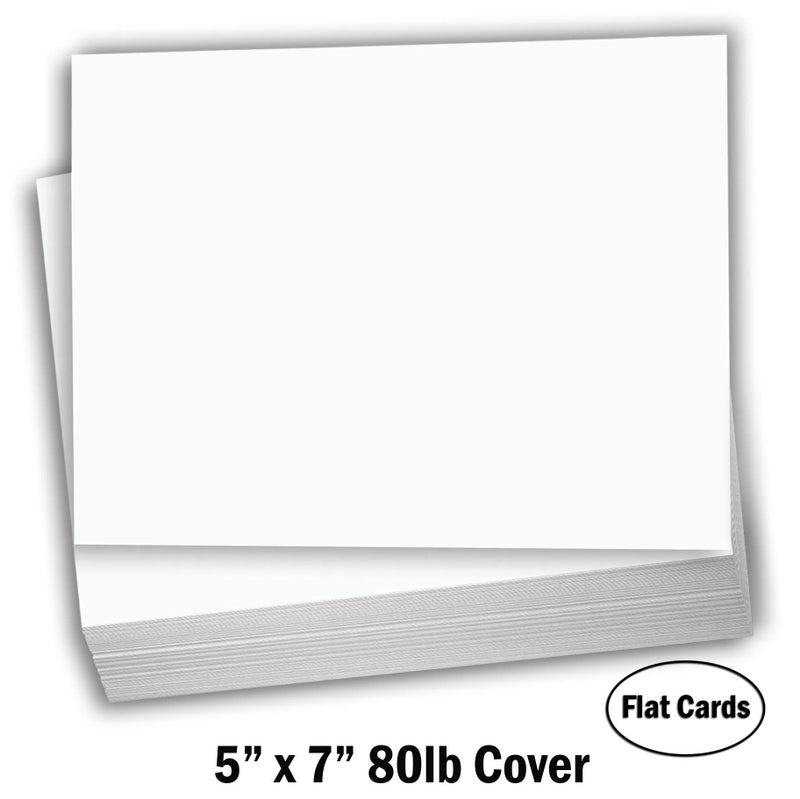 Hamilco White Cardstock Thick Paper - Blank Index Flash Note & Post Cards - Greeting Invitations Stationery 5 X 7"" Heavy Weight 80 lb Card Stock for Printer - 100 Pack (Bright) - Image 2
